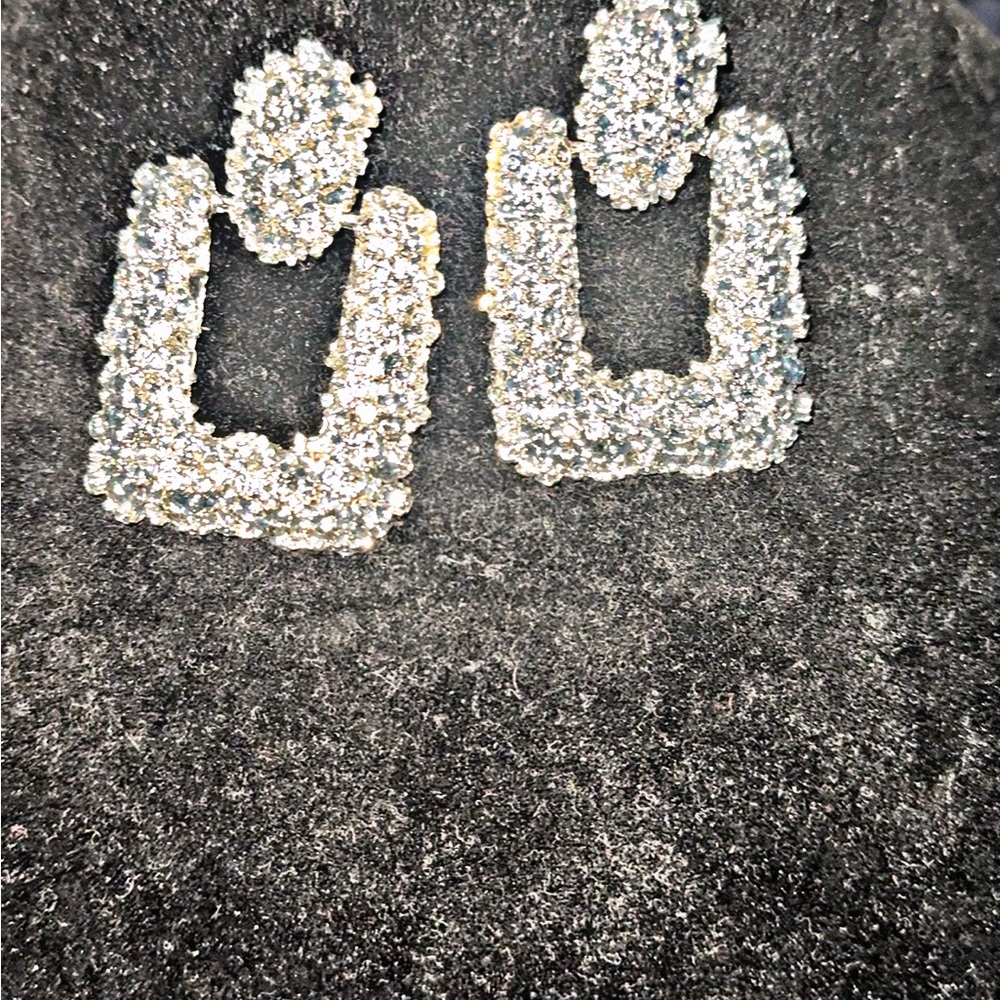 Elegant Silver Crystal Earrings